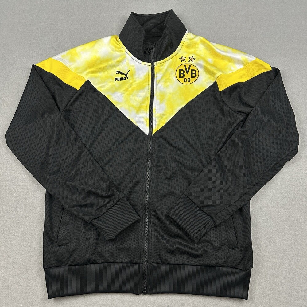 Borussia Dortmund Jacket Men Medium Black Yellow PUMA Full Zip BVB MLS M